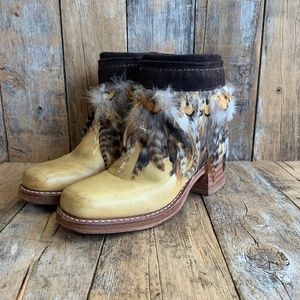 SOLD Us 6, Boho Boots, Upcycled Frye Boots, Ankle Boots